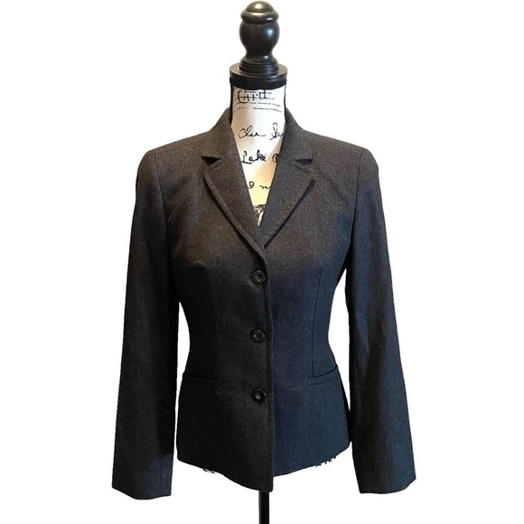 J. Crew Wool Blazer Jacket Charcoal Gray Size 4 Business Office Preppy Workwear - Picture 1 of 10